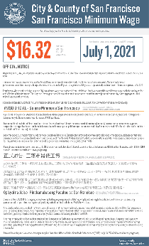 County of San Francisco Minimum Wage Ordinance Official Poster