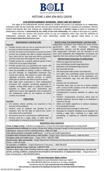 Oregon Live Entertainment Workers Rights Poster