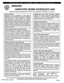 Oregon Employee Work Schedules Law Poster